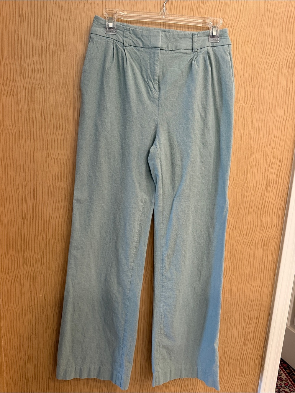 Calvin Klein Light Blue Wide-Leg linen pants